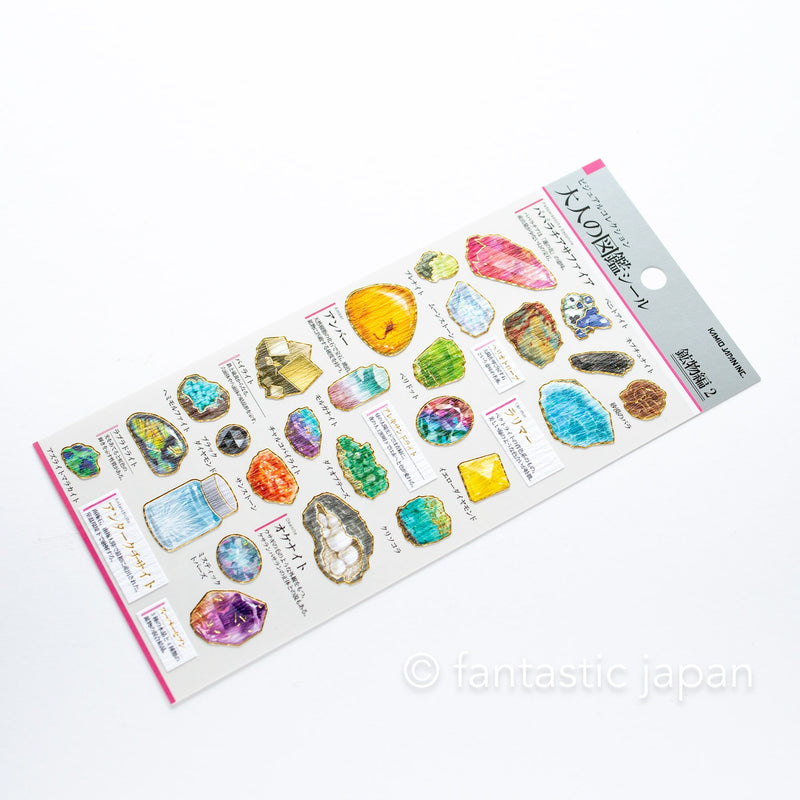 Gold foil adult visual dictionary sticker -minerals 2-