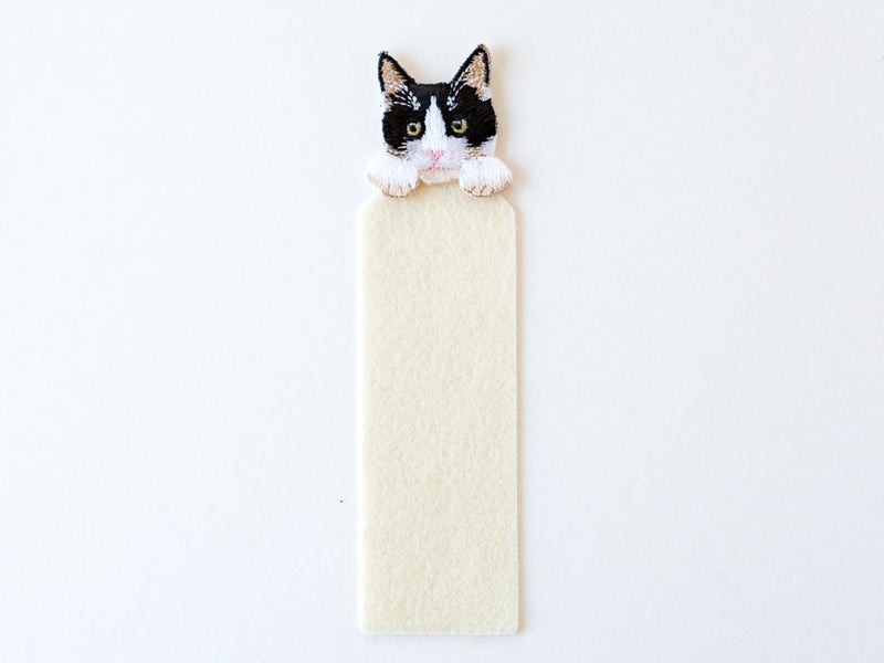 Cat bookmarker -black and white cat-