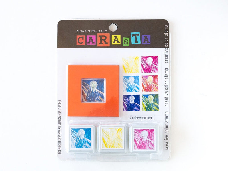Creative color stamp Carasta -The Scream by  Munch- / set of 3colors stamps/