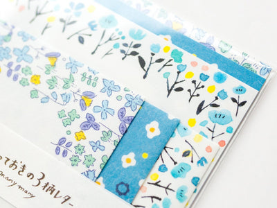 Washi letter set -blue flowers-