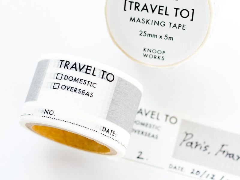 Writable-Perforated Washi Tape -TRAVEL TO-