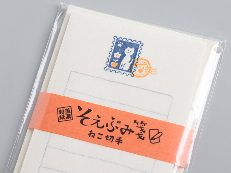 Washi mini letter set  -Cat postal stamp-