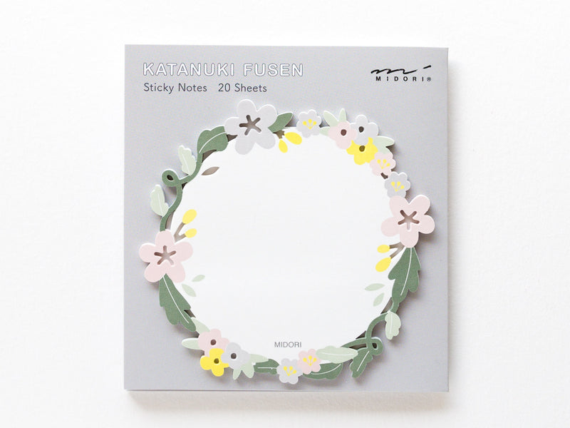 Die-cut Sticky Notes -Flower wreath-