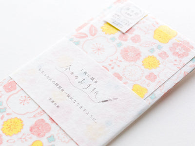 Japanese style washi letter set -little pink flowers-