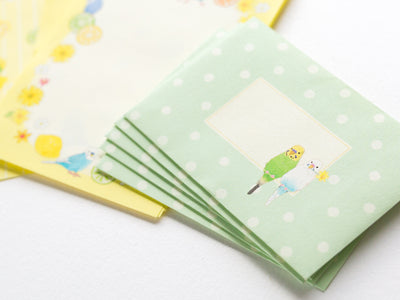 Mini letter set -Beaux Oiseaux "Parakeet"-