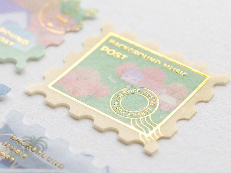 Washi flake stickers -postage stamp "Senery"-