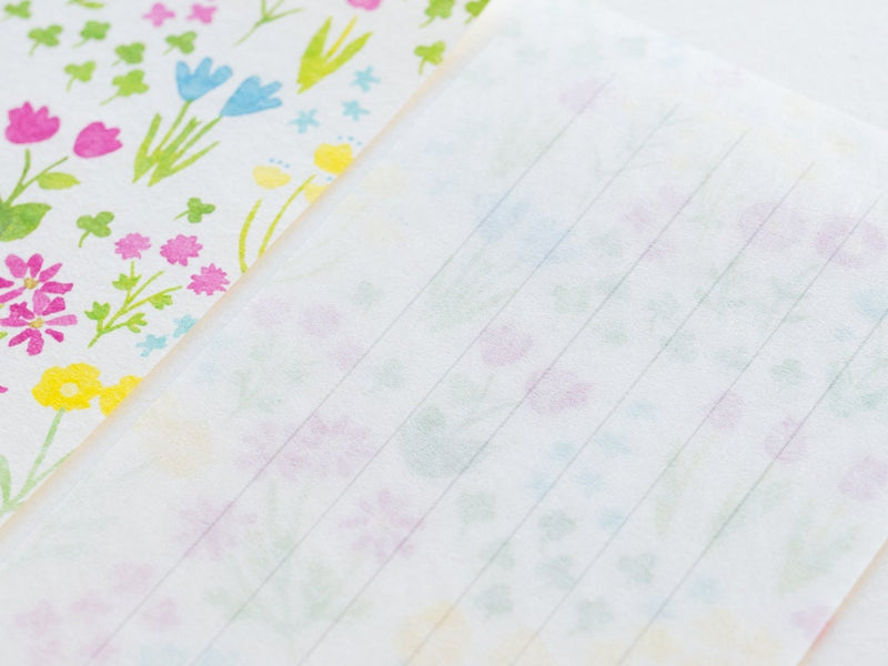 Japanese style washi letter set -colorful garden-