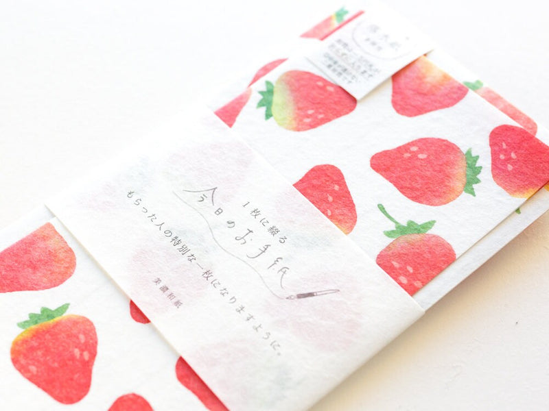 Japanese style washi letter set -strawberries-