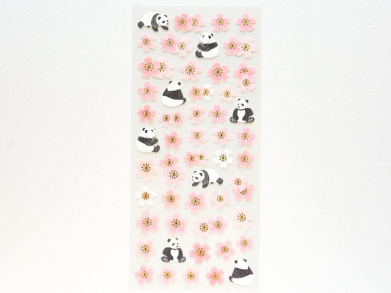 Washi sticker  -Panda in the cherry blossoms-