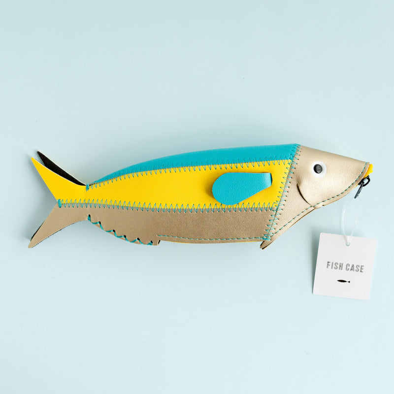 Fish Pen Case -Yellow & Gold-