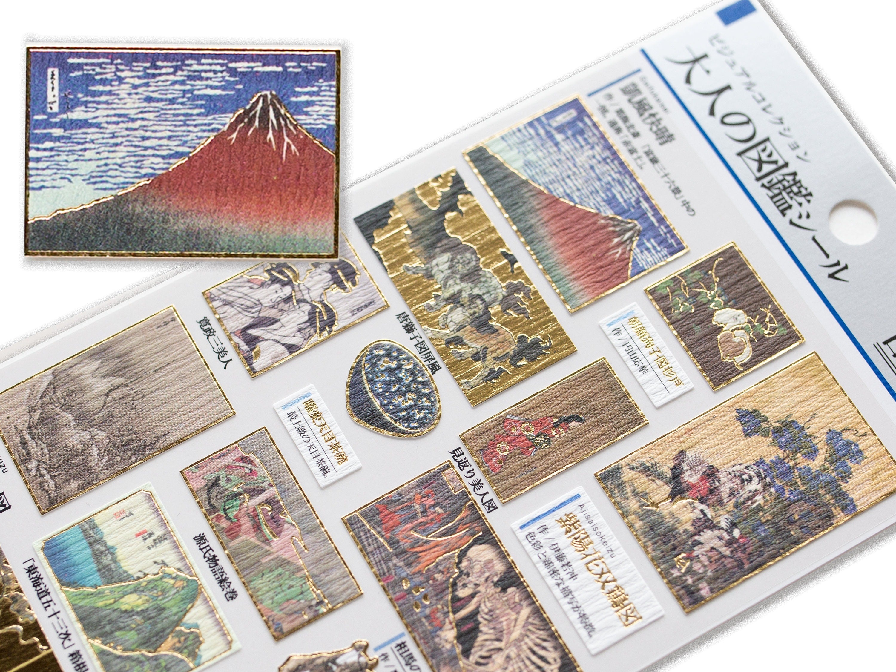 Gold foil visual collection sticker -Japanese art- – Fantastic Japan