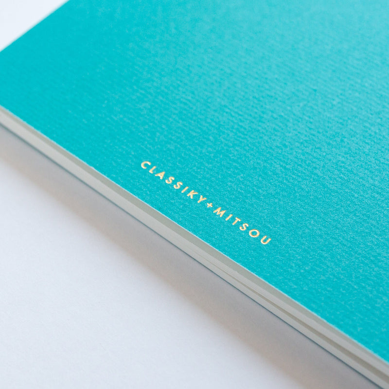 Classiky Thread Stitching Notebook (plain) -turquoise blue-