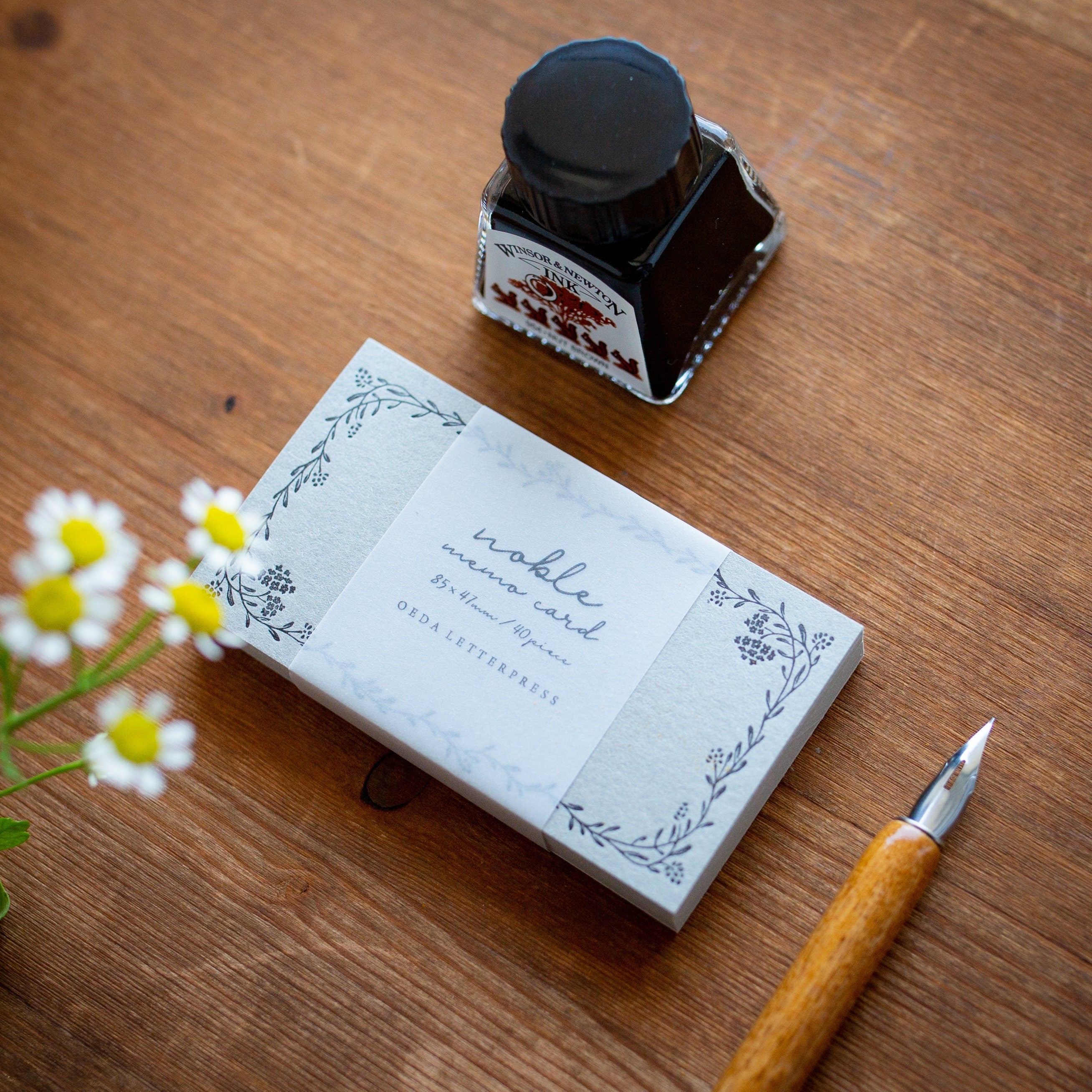 Oeda Letterpress printing Note cards noble "black" Fantastic Japan