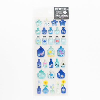 Hard gel 3D sticker -Summer blue bottle-