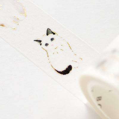 Gold foil Masking Tape -sitting cat-