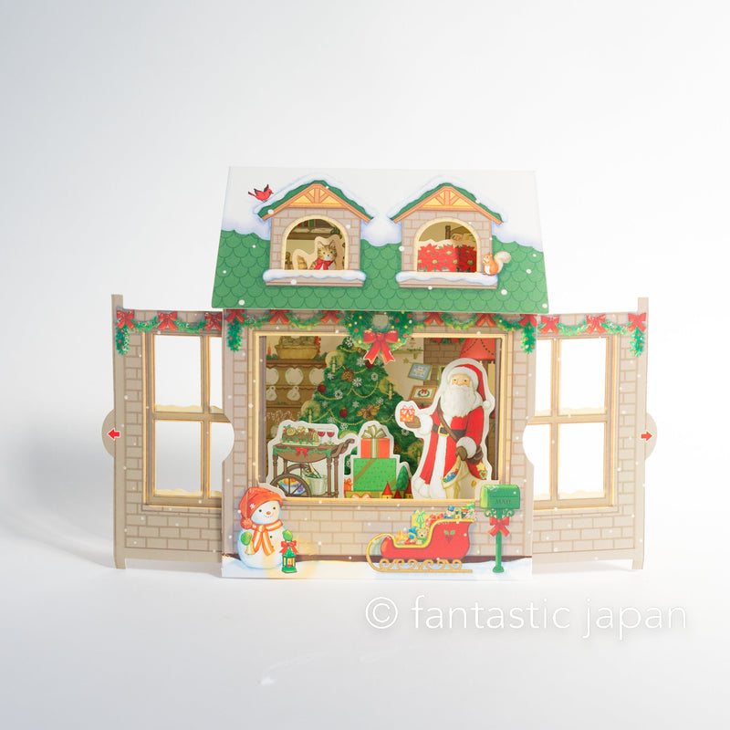 Christmas card "Pop-up card -Santa Claus shop"