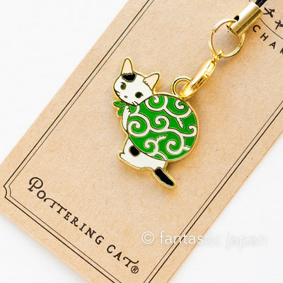 Pottering cat retro charm strap -cat in japanese thief style-