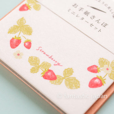 Washi mini letter set -osanpo "Strawberry wreath"-