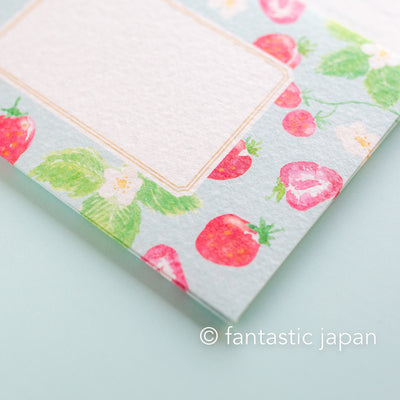 Japanese washi letter writing set -strawberry field- / today's letter set / FURUKAWA SHIKO/
