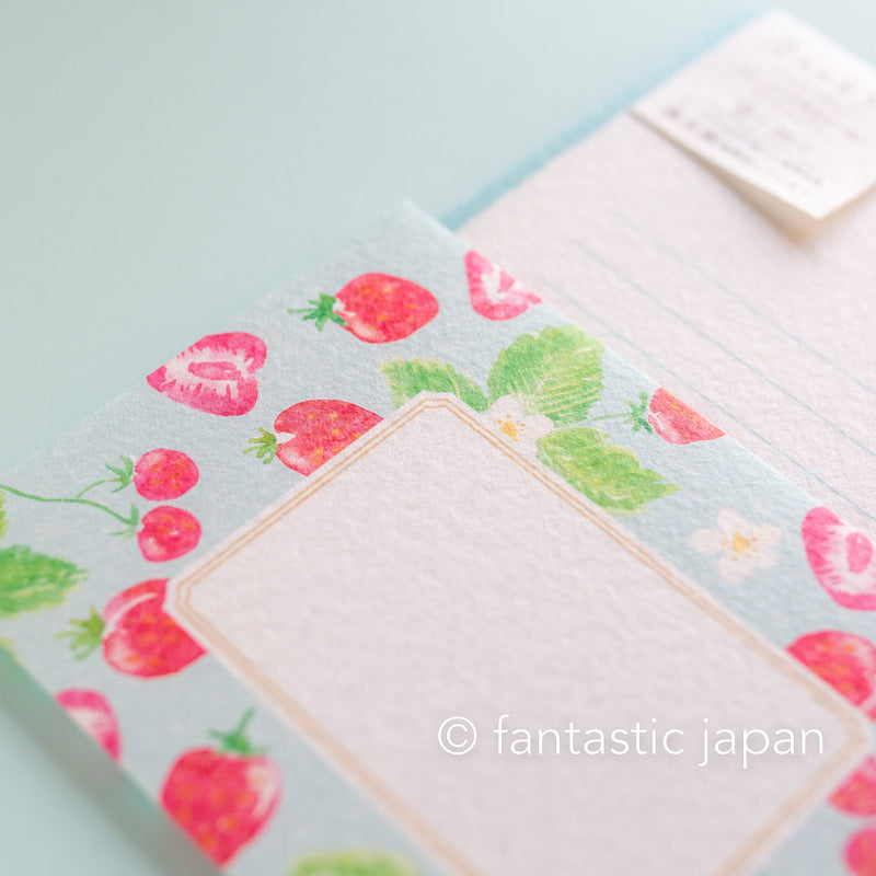 Japanese washi letter writing set -strawberry field- / today&