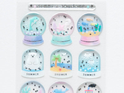 Hard gel 3D sticker -Summer snow dome-
