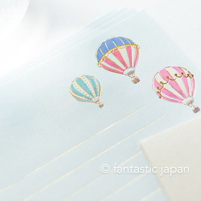 Gold foiled Letter Writing set -Polite letters "air balloons"- by Tsutsumu company limited