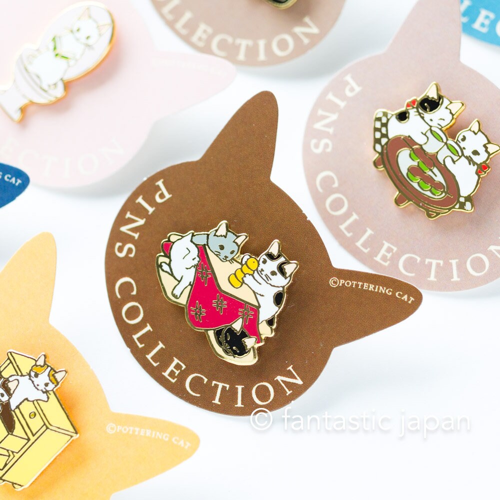 Pottering Cat hard enamel pin -kotatsu- – Fantastic Japan