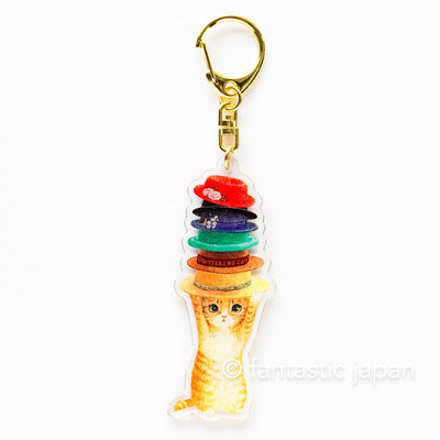 Pottering cat Acrylic Key chain -hat-