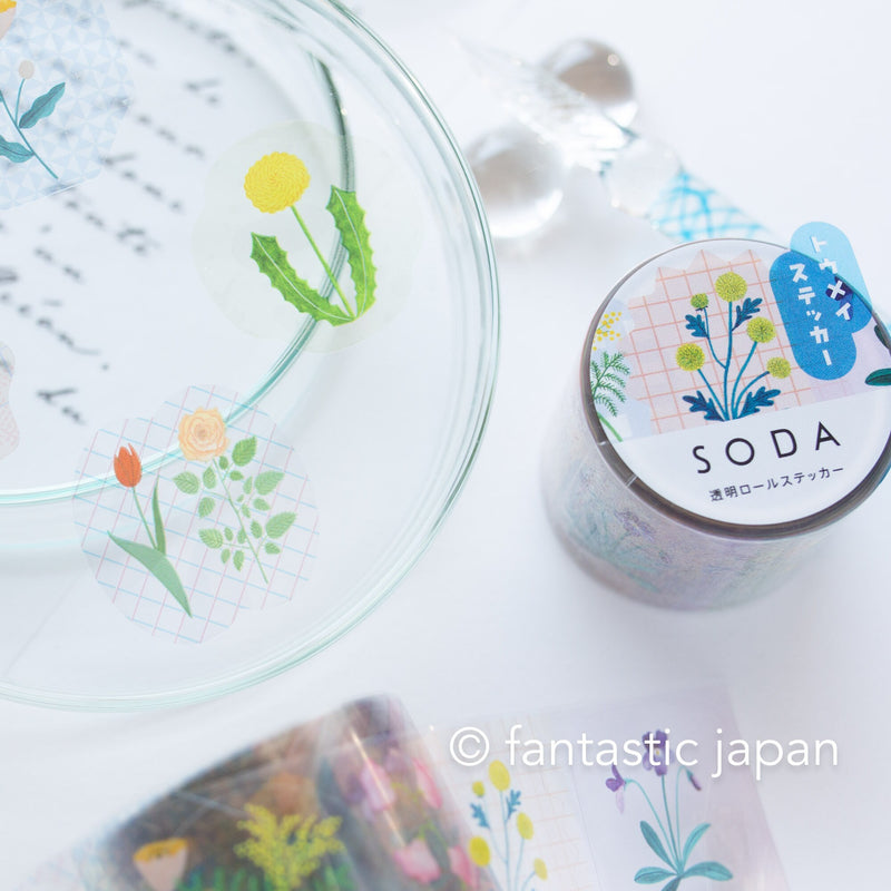 SODA / Clear PET roll sticker  -wild flowers-