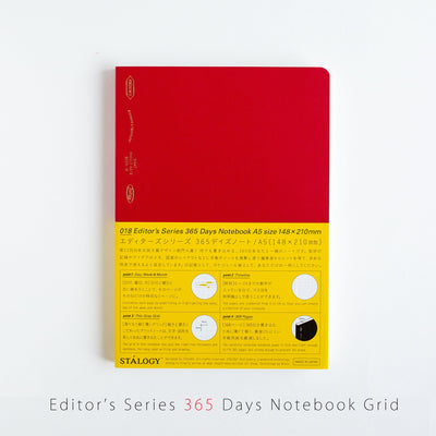 STALOGY  / 018 Editors Series 365 Days Notebook Grid -red-