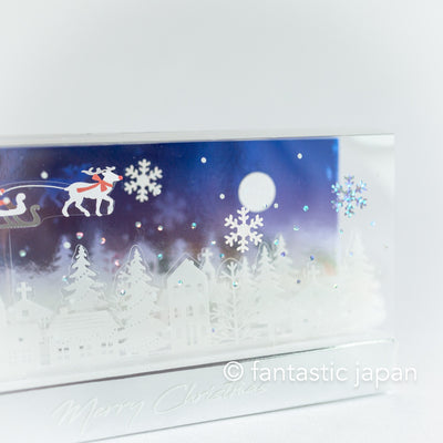 Christmas cubic pop-up card -town-