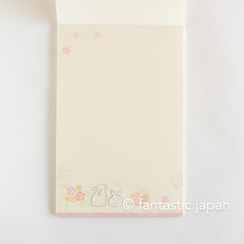 Japanese Washi Writing Letter Pad and Envelopes -playing rabbits-