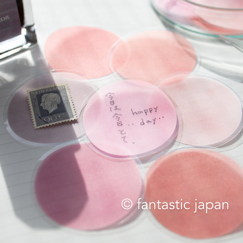 Japanese color circle tracing paper stickers  -princess pink-
