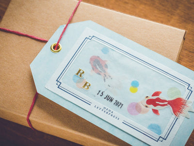 LETTERPRESS label sticker set -Bronze-/ Oeda Letter Press