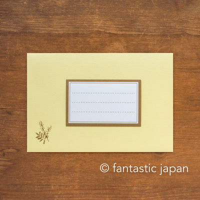 Gold foiled Letter Writing set -Polite letters "mimosa"- by Tsutsumu company limited