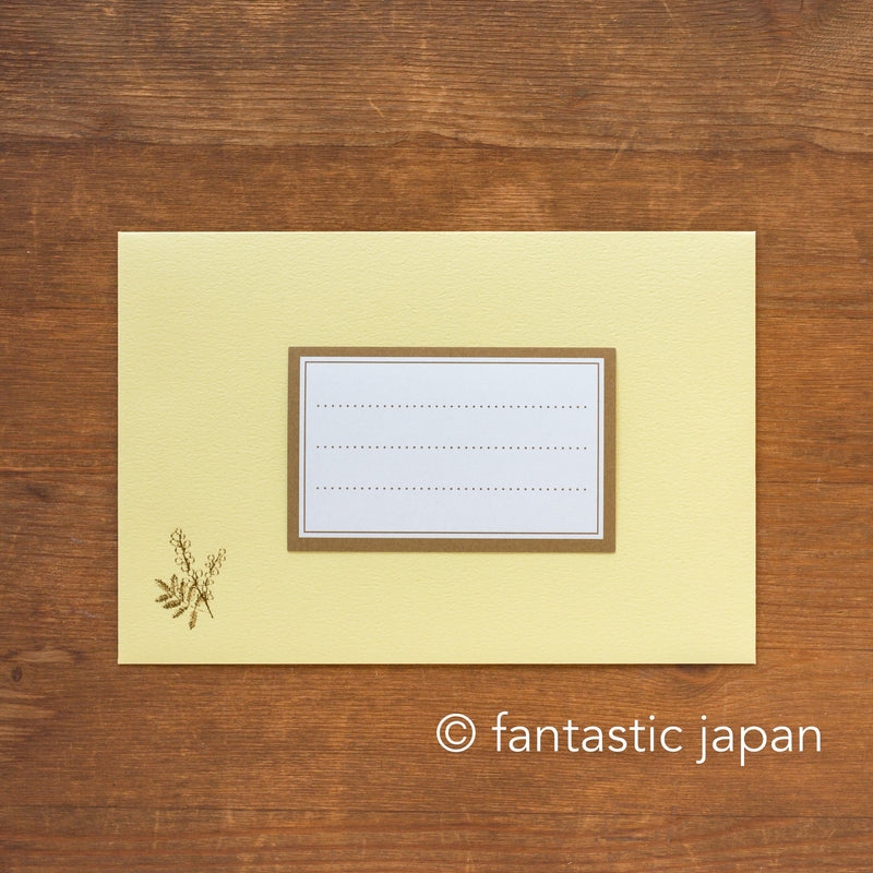 Gold foiled Letter Writing set -Polite letters "mimosa"- by Tsutsumu company limited