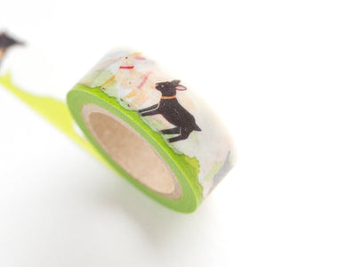 Mind Wave Masking Tape -goats on white paper- / cosmos washi tape / made in Japan /