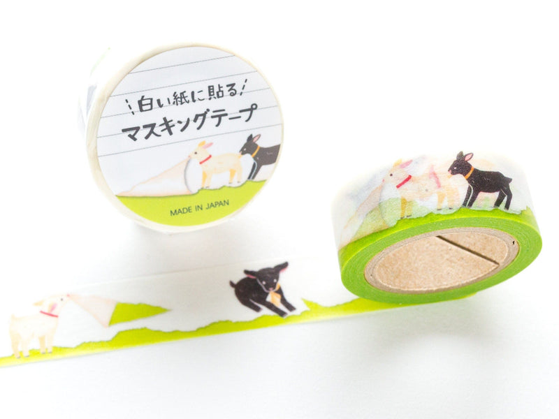 Mind Wave Masking Tape -goats on white paper- / cosmos washi tape / made in Japan /