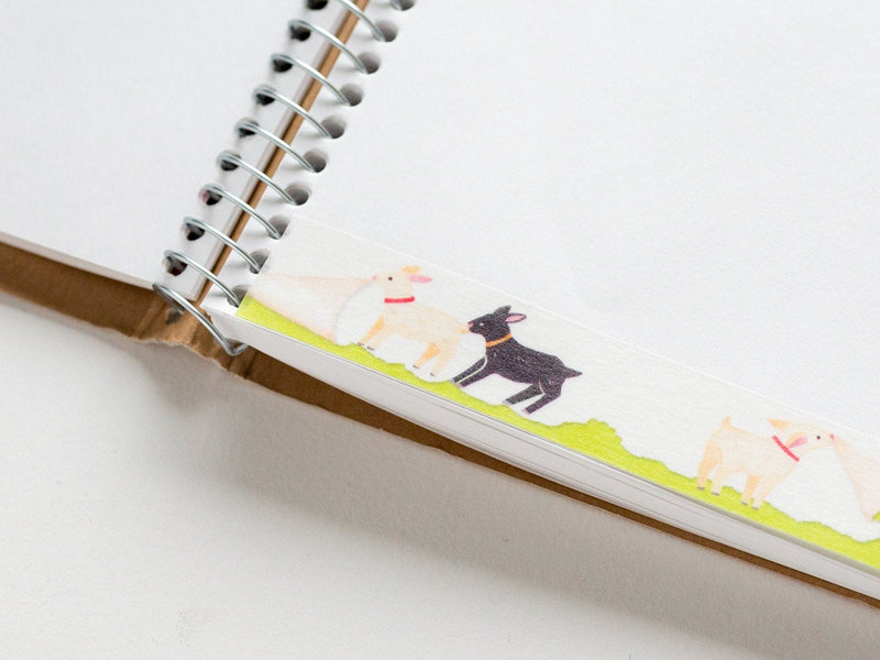 Mind Wave Masking Tape -goats on white paper- / cosmos washi tape / made in Japan /