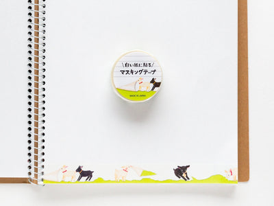 Mind Wave Masking Tape -goats on white paper- / cosmos washi tape / made in Japan /