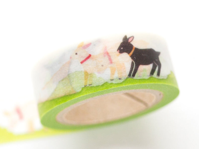 Mind Wave Masking Tape -goats on white paper- / cosmos washi tape / made in Japan /