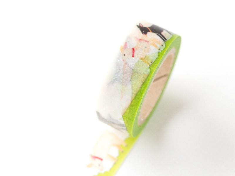 Mind Wave Masking Tape -goats on white paper- / cosmos washi tape / made in Japan /