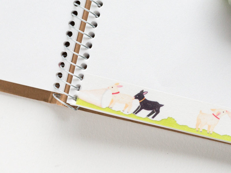 Mind Wave Masking Tape -goats on white paper- / cosmos washi tape / made in Japan /