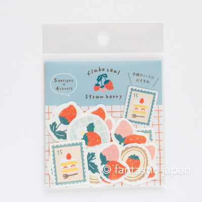 Washi flake stickers -strawberry-