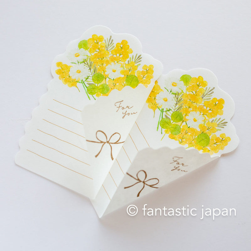 Flower bouquet letter -gentle mimosa- only letter papers, no envelopes