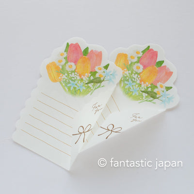 Flower bouquet letter -colorful tulip- only letter papers, no envelopes