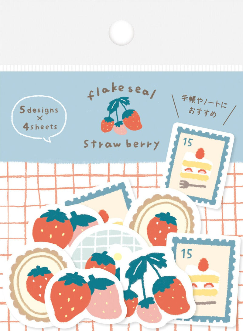 Washi flake stickers -strawberry-