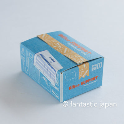 Die-cut hologram flake stickers in a tiny delivery box -office supplies-