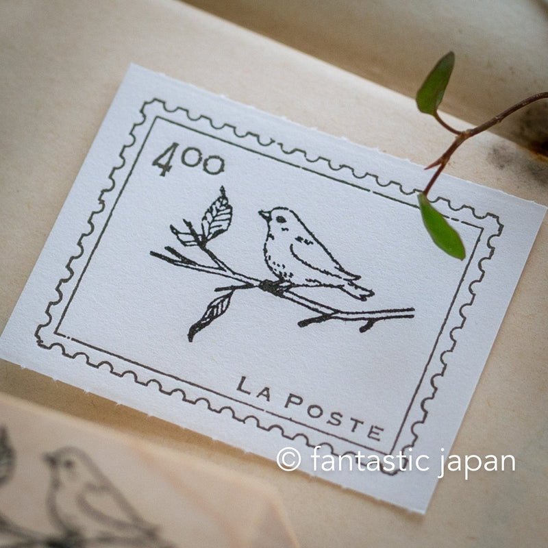 Hütte paper works Stamp -bird on the birch-
