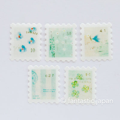YOHAKU flake sticker - diary- / postage stamp sticker / F-009